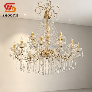 Lustre moderne de luxe en cristal pour hôtel, luminaire décoratif pour plafonds hauts - Product Image 1
