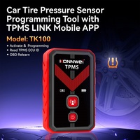 Kit de Servicio TPMS para Taller de Automóviles que Incluye Herramienta de Programación TK100 + Herramienta de Reaprendizaje OBD + Sensores de Presión de Neumáticos