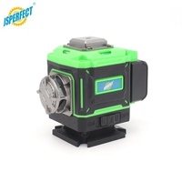 Niveau laser 3D industriel mini JSPERFECT à 12 faisceaux verts, qualité DIY, avec alimentation par batterie au lithium