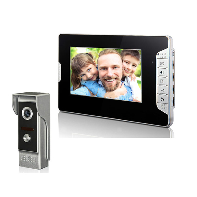 Video Intercom Set with 7" Monitor and Video Door Station System Video Doorbell Camera Night Vision Waterproof for Villa