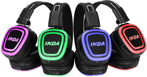 Cuffie Silenziose per Feste Disco, Attrezzatura Wireless per DJ, Sistema Silent Disco a 2 o 3 Canali, Cuffie Pieghevoli - Product Image 2