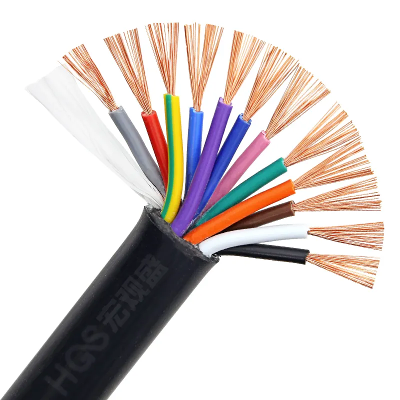 RVV cable de pvc de 12 núcleos 0,3 0,5 cable 0,75 estándar nacional de cobre puro fabricante venta