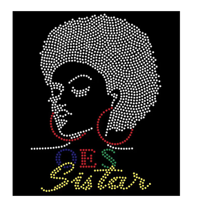 Vente en gros de sistas strass fer sur transfert fille conceptions de transfert strass personnalisé fer sur bling pour t-shirt - Product Image 2