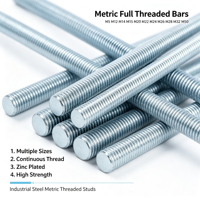 Metric Zinc Plated & Black Finish Fully Threaded Rod M5-M50 Steel Stud Bar