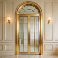 Puerta Abatible de Aluminio con Doble Acristalamiento, Aislamiento Térmico y Acústico, con Diseño de Cuadrícula Francesa Vintage para Balcón o Patio