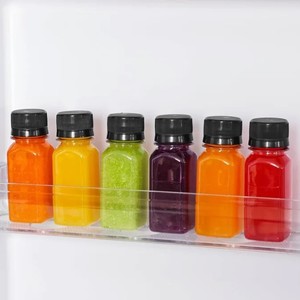Mini-bouteilles en plastique de 2 oz avec couvercles, petits pots transparents pour shots de gingembre bien-être, jus, à large ouverture, anti-fuite - Product Image 1