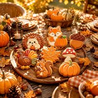 Emporte-pièces sans BPA pour la fête de Thanksgiving : Dinde, chêne, écureuil, renard, citrouille, feuille d'érable – Moules à biscuits alimentaires pour la pâtisserie d'automne