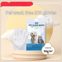 Lingettes humides douces pour animaux de compagnie sans rinçage, 6 pièces, 90g, jetables, pour chiens et chats, à l'aloe vera, hypoallergéniques, sans parfum, sans danger pour la léchage, nettoyage complet du corps