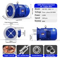 Moteur asynchrone 220v 50hz à faible bruit et vibrations, facile d'entretien, pour grue à tour