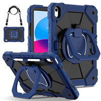 Étui de protection robuste en silicone pour tablette PC avec support pliable et porte-crayon pour iPad A16 11e génération iPad 10e génération