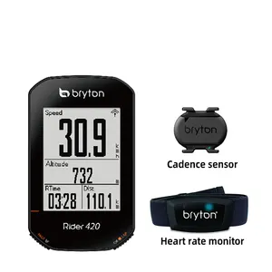 Bryton Rider 420T GPS bisiklet bilgisayar bisiklet hız ölçer Sync mobil uygulama otomatik arka işık kablosuz bisiklet kilometre sayacı