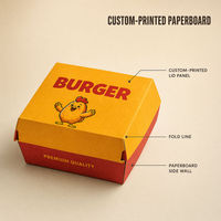 Custom Burger Takeaway Paper Box Disposable Food Packaging for Fast Food