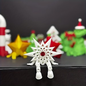 Ornamento Artistico a Forma di Fiocco di Neve in Plastica Articolata con Design Intricato Stampato in 3D - Product Image 5