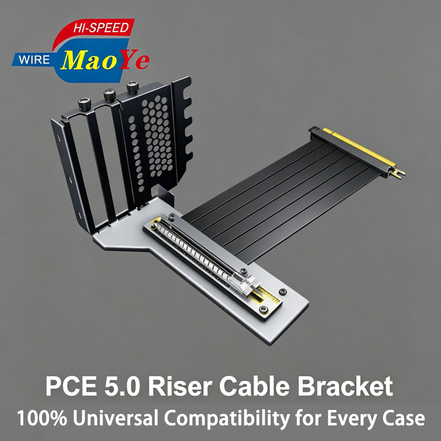 OEM Universal GPU Bracket 90 Degree PCIe 5.0 X16 Riser Cable Full Speed Transmission No Interference All Cases CE FCC Server