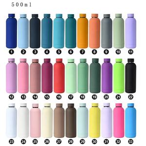 Custom logo 500ml 750ml Eco Friendly Bpa Free Rubber Blank Gym Aesthetic Vacuum Insulated <strong>Water</strong> <strong>Bottle</strong> - Product Image 6