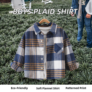 Q101030 Veste polaire à carreaux décontractée d'hiver pour enfants <span class=keywords><strong>Surchemise</strong></span> en flanelle à carreaux pour bébés garçons Confortable et élégant - Product Image 3