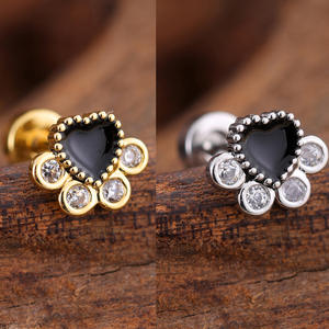 ファッションイヤリング卸売バルクジュエリー金メッキダングルフープ花ステンレス鋼女性用ファインイヤリング - Product Image 5