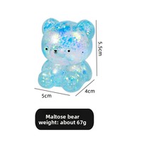 Aurora Maltose Mini Bear Stress Relief Squeeze Ball avec rebond lent pour les enfants de 5 à 7 ans