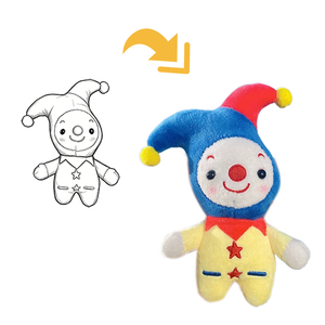 Porte-clés pendentif de sac en peluche Clown de cirque mignon et amusant, Logo personnalisé, ODM OEM, Cadeau d'anniversaire et de fêtes - Product Image 2