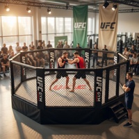 Octogone de Boxe/MMA Professionnel pour le Combat, Type Cage/Ring UFC, Idéal Compétition et Entraînement, avec Logo Personnalisé