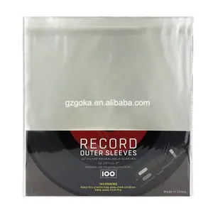 Pochette intérieure/extérieure en vinyle de 12 pouces, sac de rangement en plastique transparent pour enregistrement d'enregistrement en vinyle