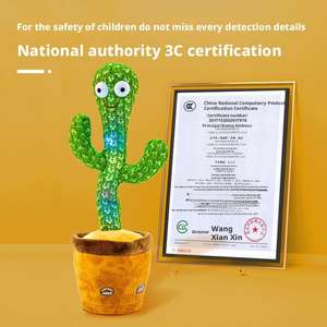 Cactus dansant <span class=keywords><strong>TikTok</strong></span> personnalisé, peluche électrique, cadeau d'anniversaire électronique interactif amusant pour les enfants, enseigne à parler et chanter - Product Image 2