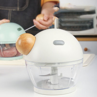 Handmatige plastic knoflook- en vleesmolen, mini huishoudelijke groentesnijder, gember-knoflookhakker, babyvoedselblender, roestvrij staal