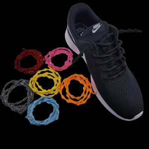 Lacets élastiques paresseux Quick Brand 75 cm en forme de bambou, nœud rond personnalisé pour baskets décontractées en polyester, caoutchouc et latex - Product Image 2