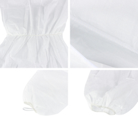 Combinaison jetable bon marché non tissée microporeuse PP + PE film type5/6 PPE robes microporeuses combinaisons jetables antistatiques