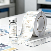 Autocollants personnalisés en PET holographique arc-en-ciel, effet laser, étanches, autocollants adhésifs pour flacons cosmétiques