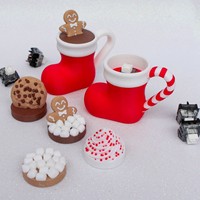 Vashine Keycap mécanique de Noël imprimé en 3D, motif Père Noël et Bonhomme en pain d'épices, Fidget Clicker, Jouet anti-stress Bonhomme en pain d'épices, Décoration de bureau