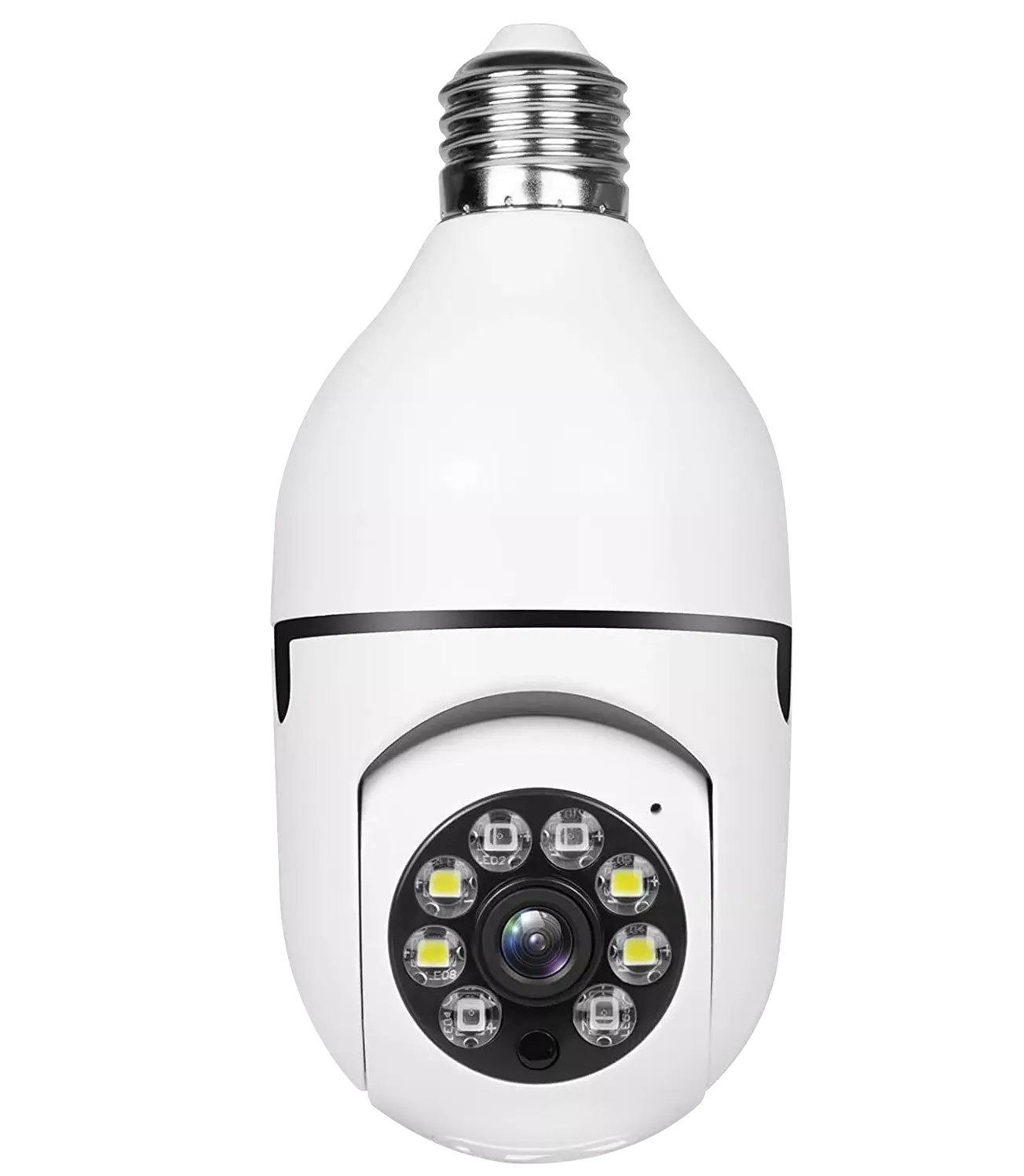 2023 Venta caliente A6 Visión nocturna red IP WIFI 360 Grados Cámara de seguridad para el hogar Smart Hd Auto Mobile Tracking Bulb Camera
