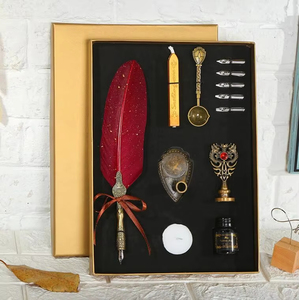 Bview 5 Color Vintage metallizzato Set di penna con inchiostro in acciaio pennino calligrafia regalo per il <span class=keywords><strong>disegno</strong></span> di scrittura di nozze - Product Image 2