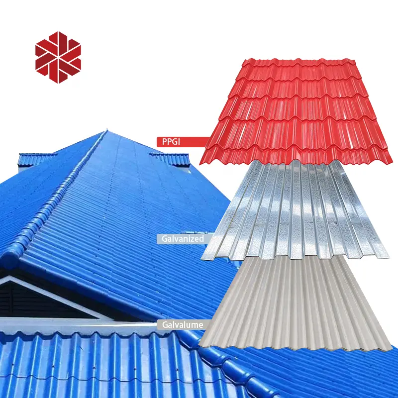 NANXIANG STEEL cheap ppgi corrugated steel metal roofing sheet corrugated prepainted galvanized steel zinc tin roof sheet price