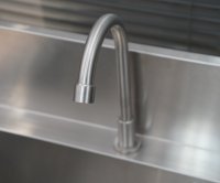 Wastafel Cuci Tangan Stainless Steel 201 Food Grade dengan Pengoperasian Kaki dari Pabrik Shandong