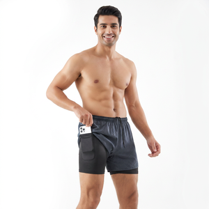 High Quality Quick Dry Solid Color Men's Athletic Sportswear Mesh Gym Shorts with Liner Customizable Wholesale DDP Shipping - Product Image 1