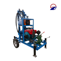 Foreuse portable diesel 180M pour puits d'eau, petite machine de forage pour la construction de puits profonds