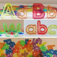 Juguetes Educativos de Plástico Transparente, Letras del Alfabeto ABC Multicolores