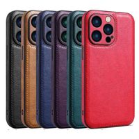 Étui de téléphone en cuir PU de luxe pour iPhone 18 17 16 15 11 12 13 14 Pro Max Air 7 8 + XS XR, protection antichoc de l'appareil photo, coque arrière