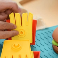 Jouet d'éveil pour bébé en silicone sans BPA, écologique, en forme de frites, empilable, pour l'éducation précoce, le tri et l'empilage, divertissant