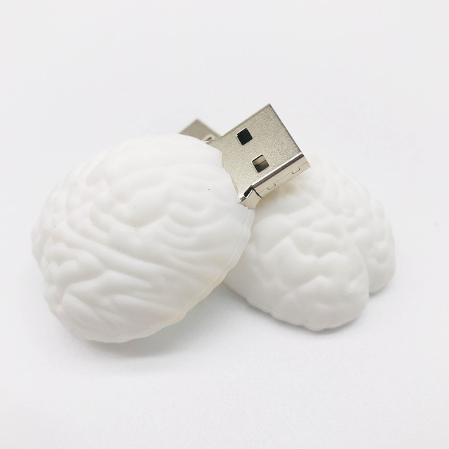 Full Capactity Customized Silicone Usb 2.0 Flash Drive PVC Brain Shaped Usb Memory Stick