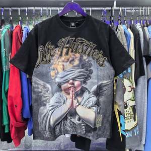 Camisetas de Hombre con Estampado Gráfico Angular de Alta Calidad, Camisetas de Moda con Diamantes, Estilo Urbano Oversize, Camisetas Life Hustlers para Hombre - Product Image 3