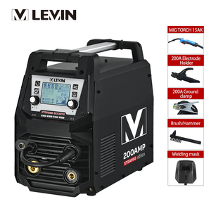 Soldadora LEVIN IGBT INVERTER <span class=keywords><strong>MIG</strong></span> MAG MMA TIG 4 en 1 220v 200amp <span class=keywords><strong>con</strong></span> Función de <span class=keywords><strong>Gas</strong></span> CO2 y Sin <span class=keywords><strong>Gas</strong></span> - Product Image 1