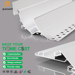 PULUOTI Bandes lumineuses <span class=keywords><strong>LED</strong></span> blanches pour <span class=keywords><strong>plafond</strong></span>, en profilé en alliage d'aluminium, pour cloison sèche, plâtre, encastrées en aluminium - Product Image 1