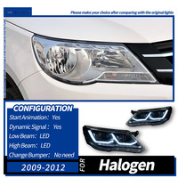 Conjunto de faros delanteros LED completos para VW Tiguan MK1 5N 2007-2012, actualización de modelo antiguo a nuevo, DRL, bi-lente, Canbus, Plug and Play, piezas de automóvil