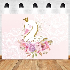 Dream Swan Background Ballet Girl festa di compleanno per bambini doccia neonatale fotografia <span class=keywords><strong>sfondo</strong></span> Banner personalizzato foto - Product Image 5