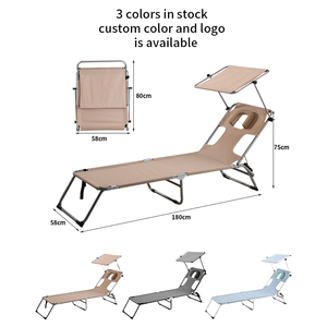 Tissu Oxford inclinable <span class=keywords><strong>de</strong></span> séchage du dos <span class=keywords><strong>de</strong></span> plage extérieure professionnelle avec lit pliable à cadre en fer pour un <span class=keywords><strong>bain</strong></span> <span class=keywords><strong>de</strong></span> <span class=keywords><strong>soleil</strong></span> pratique - Product Image 3