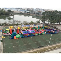 Combo Géant Yuedong : Nouveau Parcours d'Obstacles Gonflable Thème Leap, Toboggan Extérieur Géant pour Location