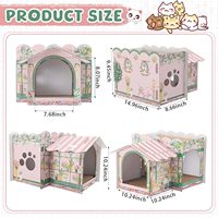 Maison pour chat en carton à 2 étages avec griffoir pour chaton, lapin, petits animaux, cadeau de Noël ou d'anniversaire