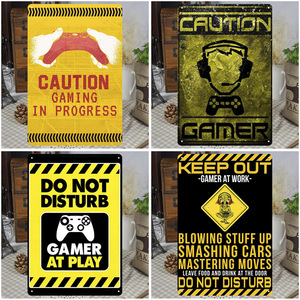 Забавные геймерские металлические знаки для работы, ретро жестяные знаки для дома, бара, клуба, игровой комнаты, мужская пещера, Настенный декор, винтажный металлический постер - Product Image 4